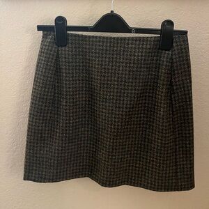 Sezane Malia Skirt Moss Green Houndstooth - Size 4